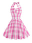 Kinder Party 1950s Plaid Halter Swing Mädchen Kleid
