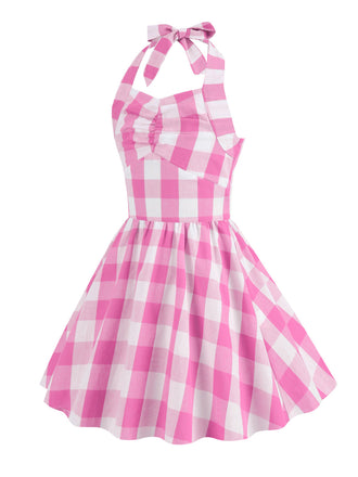 Kinder Party 1950s Plaid Halter Swing Mädchen Kleid