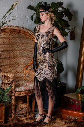 1920ER ROSA BLUMEN PAILLETTEN FLAPPER KLEID