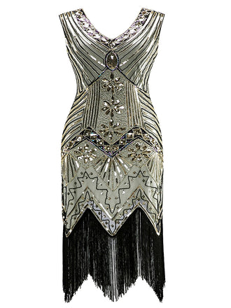 Champagner 1920ER PAILLETTEN GROß KLEID