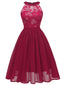 1950ER BLUMEN ÄRMELLOS FLARE-MIDIKLEID