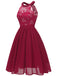 1950ER BLUMEN ÄRMELLOS FLARE-MIDIKLEID