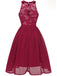 1950ER BLUMEN ÄRMELLOS FLARE-MIDIKLEID