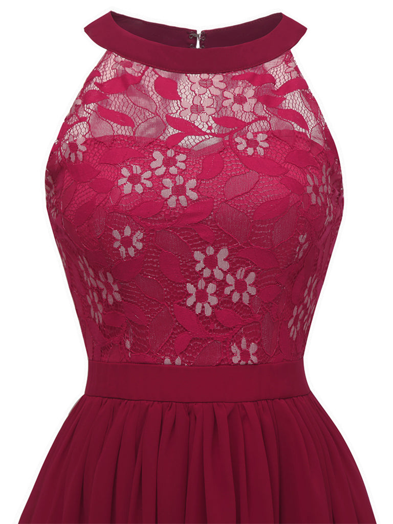 1950ER BLUMEN ÄRMELLOS FLARE-MIDIKLEID