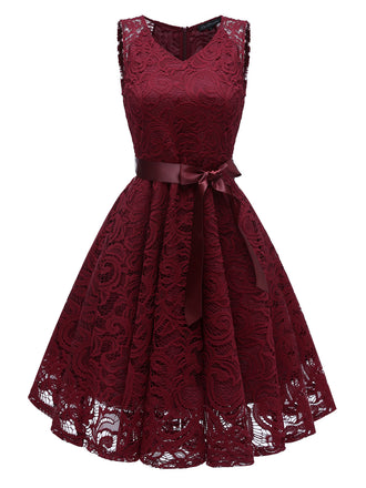 1950ER SPITZE BLUMEN BOGEN  KLEID
