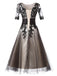 SCHWARZ 1950ER SPITZE HOHE TAILLE KLEID