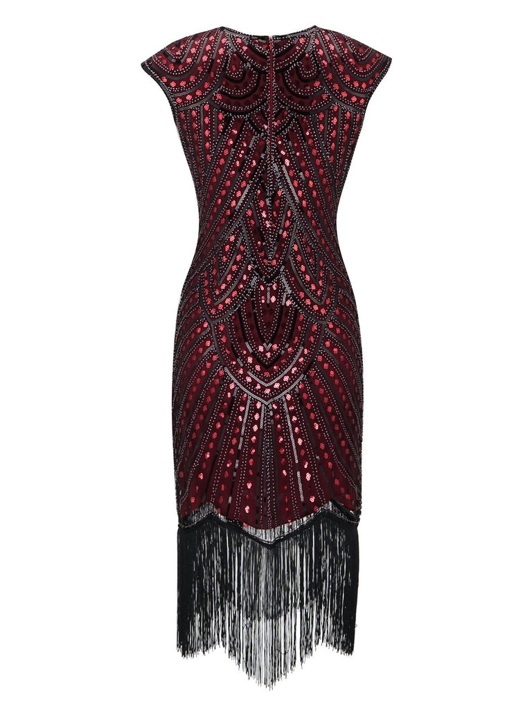 HELLGRAU 1920ER PAILLETTEN FRANSEN FLAPPER KLEID