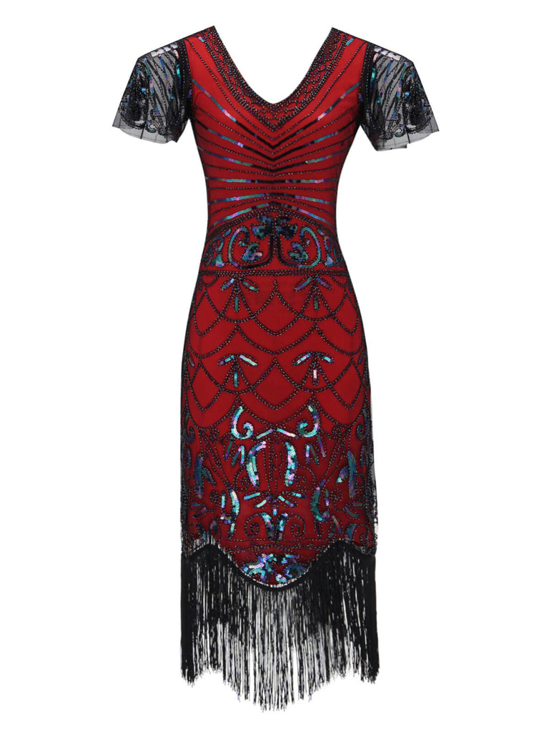 BLAU 1920ER VINTAGE FRANSEN FLAPPER KLEID