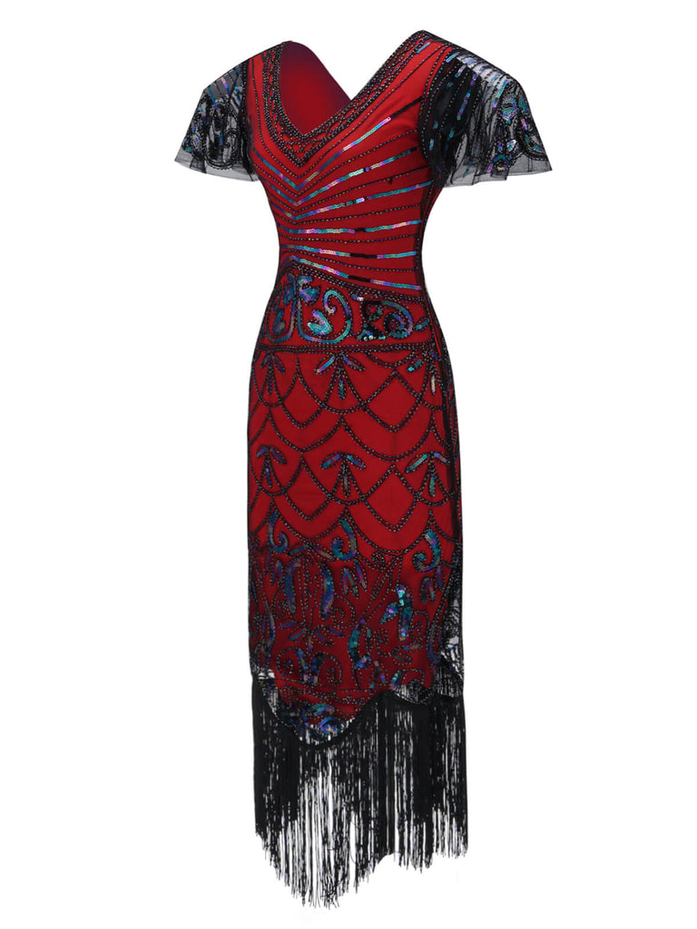 BLAU 1920ER VINTAGE FRANSEN FLAPPER KLEID
