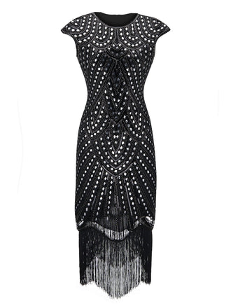 1920ER PAILLETTEN FRANSEN FLAPPER KLEID