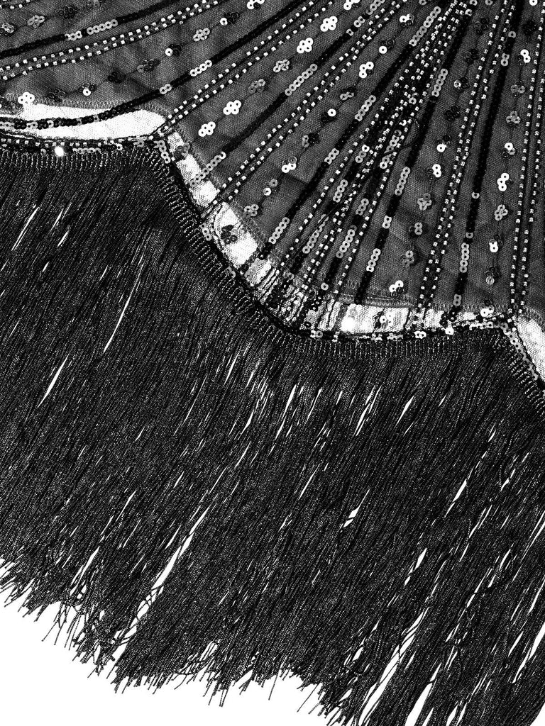 HELLGRAU 1920ER PAILLETTEN FRANSEN FLAPPER KLEID