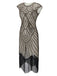 HELLGRAU 1920ER PAILLETTEN FRANSEN FLAPPER KLEID