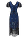 BLAU 1920ER VINTAGE FRANSEN FLAPPER KLEID