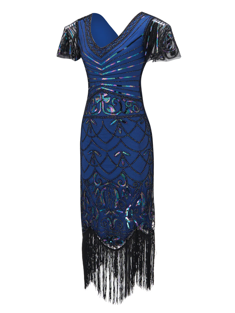 SCHWARZ 1920ER VINTAGE FRANSEN FLAPPER KLEID