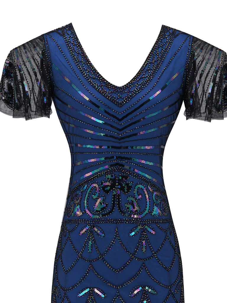 SCHWARZ 1920ER VINTAGE FRANSEN FLAPPER KLEID
