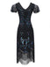 SCHWARZ 1920ER VINTAGE FRANSEN FLAPPER KLEID