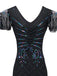 BLAU 1920ER VINTAGE FRANSEN FLAPPER KLEID