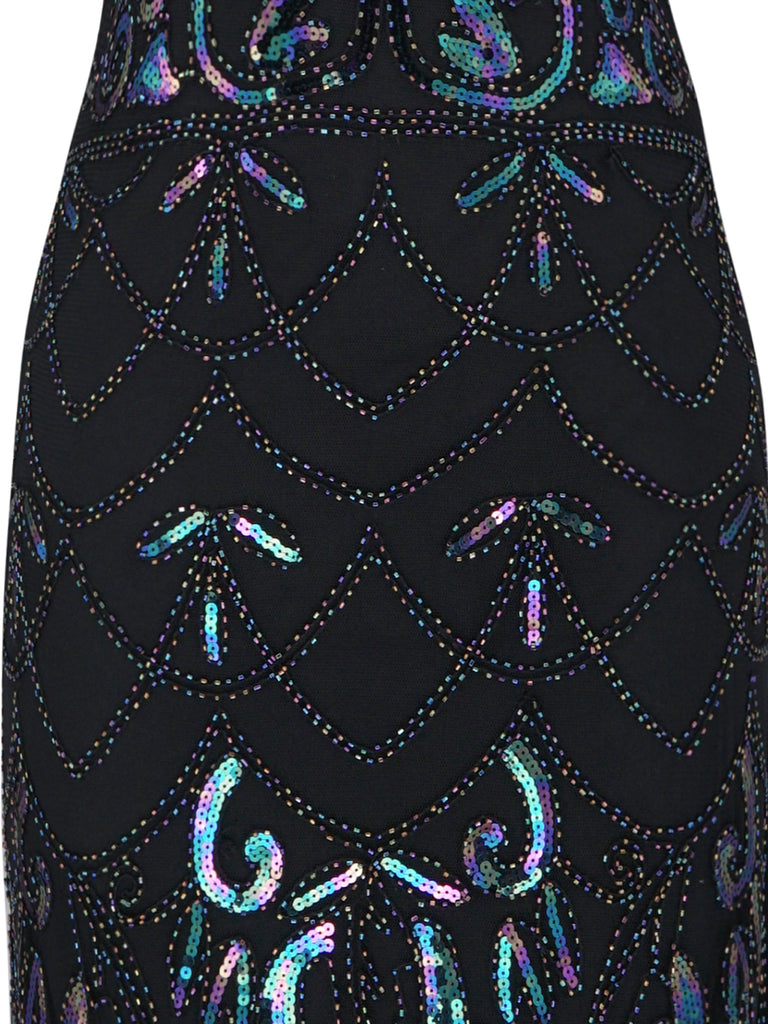 SCHWARZ 1920ER VINTAGE FRANSEN FLAPPER KLEID