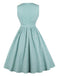 1950er Schleifentaschen Kariertes Revers Kleid