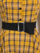 GELB 1950ER PLAID GÜRTEL BLUSE KLEID