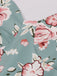 1950ER BLUMEN KURZ ÄRMEL V-AUSSCHNITT SWING KLEID