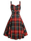 1950ER PLAID SPAGHETTI SWING VINTAGE KLEID