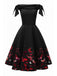 1950ER VINTAGE SCHULTERFREI SCHMETTERLING KLEID