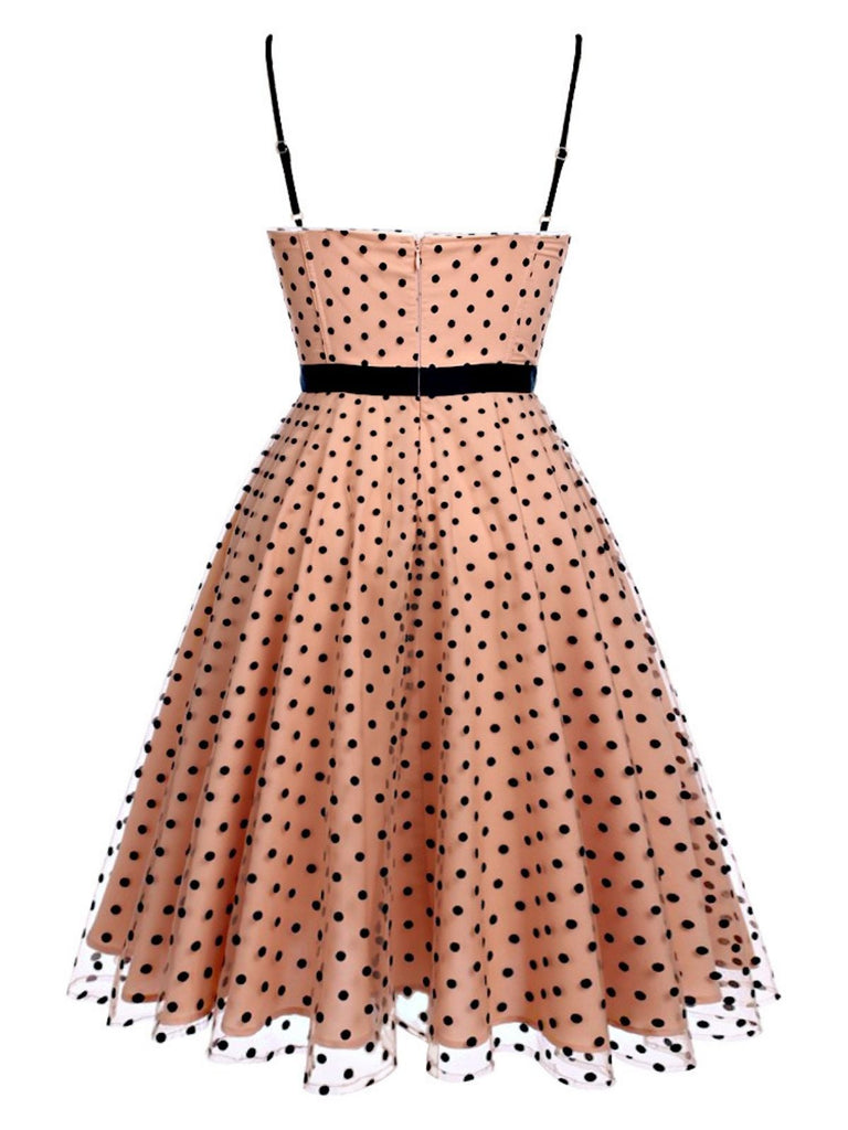 NACKT PLOKA DOT GÜRTEL SPAGHETTI SWING KLEID