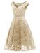 1950ER BLUMEN V-AUSSCHNITT SPITEN SWINGKLEID