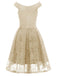 1950ER BLUMEN V-AUSSCHNITT SPITEN SWINGKLEID