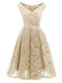 1950ER BLUMEN V-AUSSCHNITT SPITEN SWINGKLEID