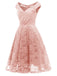 1950ER BLUMEN V-AUSSCHNITT SPITEN SWINGKLEID