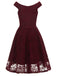 1950ER BLUMEN V-AUSSCHNITT SPITEN SWINGKLEID