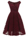 1950ER BLUMEN V-AUSSCHNITT SPITEN SWINGKLEID