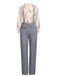 2PCS APRIKOSE SOLIDE BLUSE & GRAUE HOSE