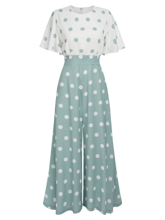 GRÜN-WEISS GEPOLSTERTER JUMPSUIT