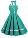 1950ER SOLIDES HALBKRAGENAUSSCHNITT SWING KLEID