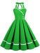 1950ER SOLIDES HALBKRAGENAUSSCHNITT SWING KLEID