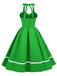 1950ER SOLIDES HALBKRAGENAUSSCHNITT SWING KLEID