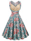 1950ER BLUMEN PATCHWORK SWING KLEID