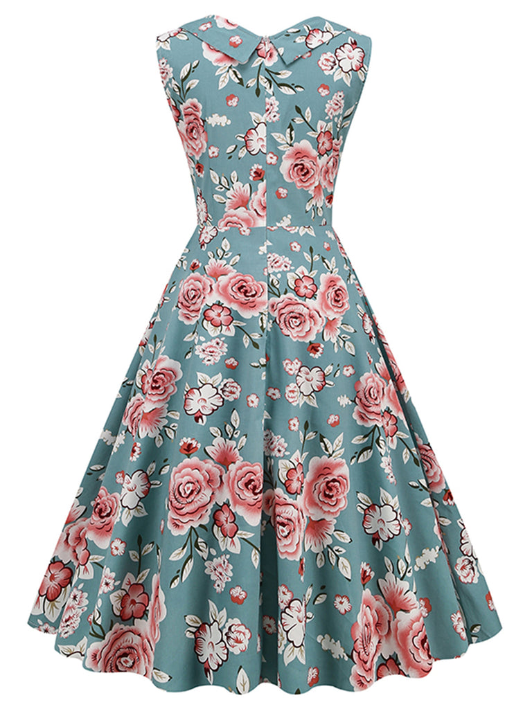 1950ER BLUMEN PATCHWORK SWING KLEID