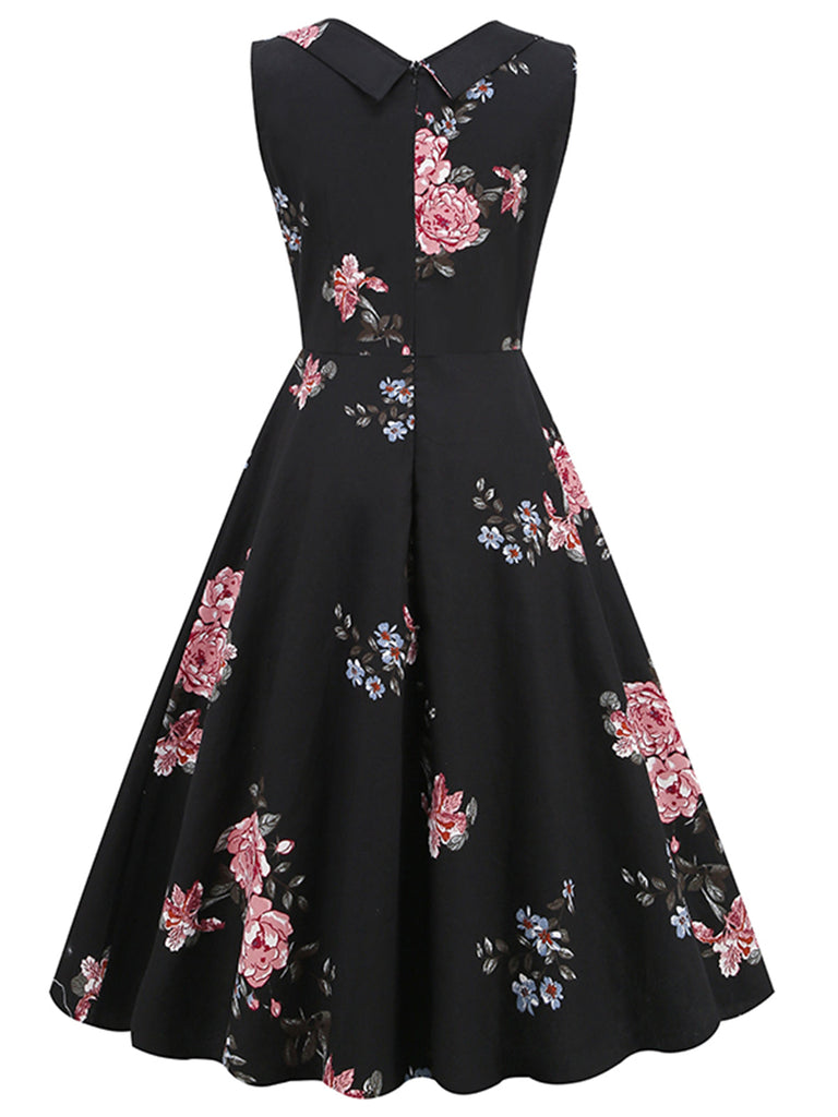 1950ER BLUMEN PATCHWORK SWING KLEID