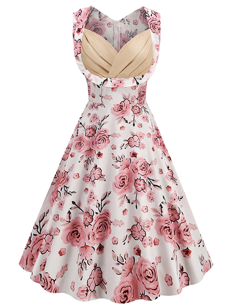 1950ER BLUMEN PATCHWORK SWING KLEID
