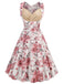 1950ER BLUMEN PATCHWORK SWING KLEID