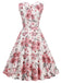 1950ER BLUMEN PATCHWORK SWING KLEID