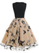 1950ER PATCHWORK STICKEREI Schmetterlings SWING KLEID