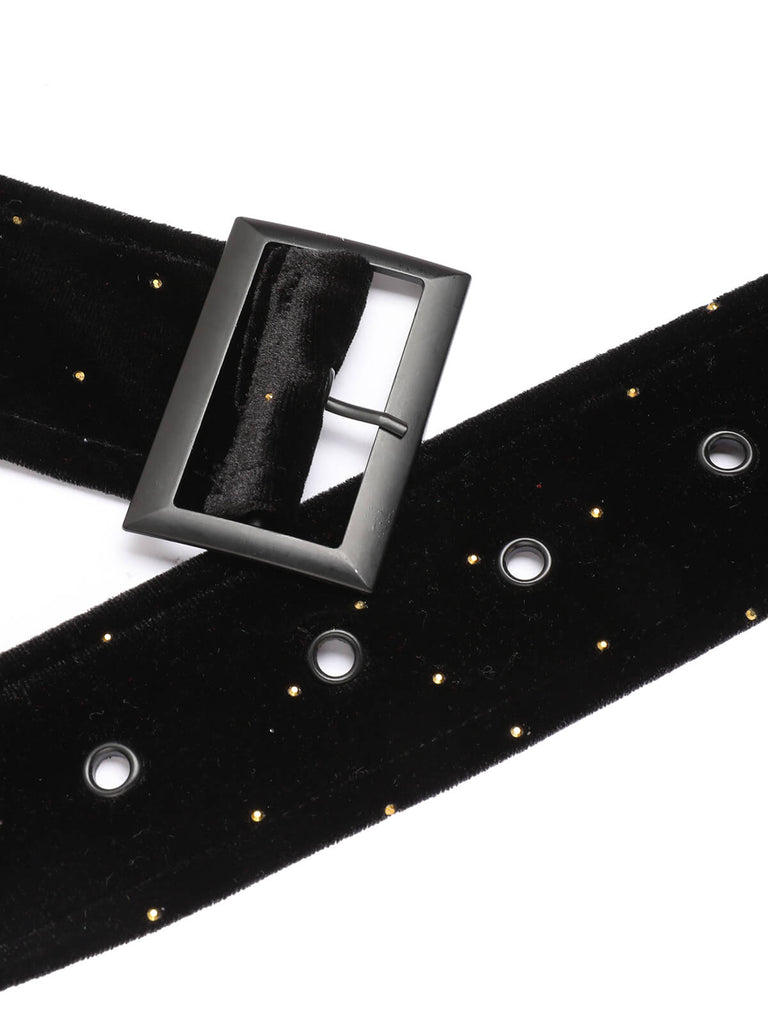 [Vorverkauf] Schwarz 1960er Schulterfrei Strasssteine Samt Kleid