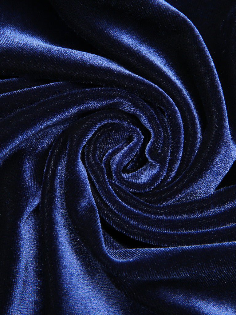 1960er Blaues 3D-Schmetterlingssamt Bleistiftkleid