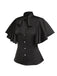 2PCS 1950er Beetlejuice Kostüm Schwarz Rüschenärmel Bluse & Streifen Straps Rock