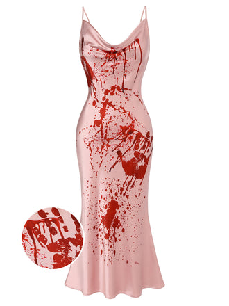 [Vorverkauf] Rosa 1930er Halloween Blut Fischschwanz Kleid